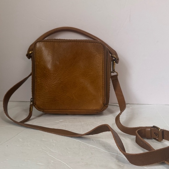 Madewell Leather Square Satchel Bag Shoulder Crossbody Zip Satchel Minimalist - Picture 3 of 16